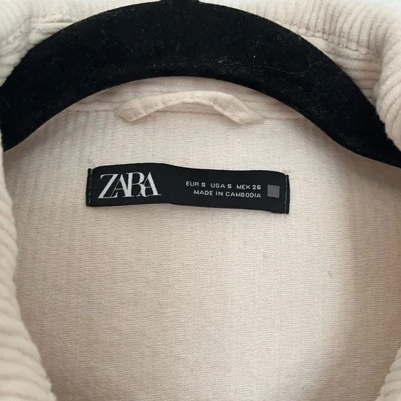 Zara Oversized Cream Corduroy Jacket - Picture 3 of 4